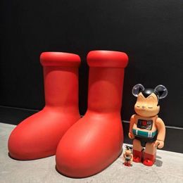 Mschf R Big Red Boots Boot Yellow EVE Rubber Astro Boy Men Women Rain waterproof Black Knee Platform Shoes Booties Cartoon Thick Bottom I05A#