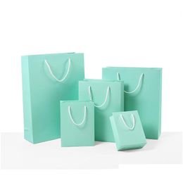 Gift Wrap 11 Size High Quality Blue Kraft Paper Bag With Handle Party Favour Bags Lx0698 Drop Delivery Home Garden Festive Su Dhsev