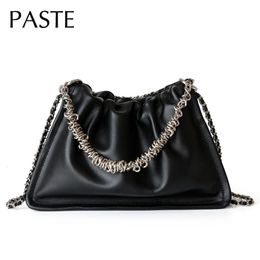 Evening Bags Sale Chain Strap Design Silver Cloudy Shell Bag Cowhide Leather Womens Handbag Luxurious Armpit Shoulder 231123