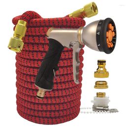 Watering Equipments Expandable High Pressure Garden Hose 25-100FT Magic Flexible House Outdoor Pipe Gun Set Car Wash Farm Irrigation