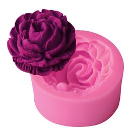 Baking Moulds 1 piece cake decoration tool 3D rose silicone mold Font gift chocolate biscuit soap polymer clay baking