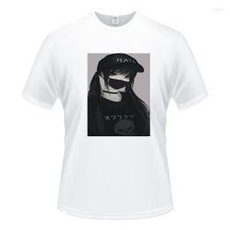 Men's T Shirts Anime Art Pographic Print Men Round Collar Short Sleeve T-shirt Fashion Man Tops Tees