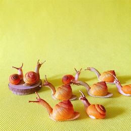 Decorative Objects & Figurines -10Pcs snail doll House miniatures lovely Cute fairy Garden Gnome moss Terrarium Decor crafts 272B