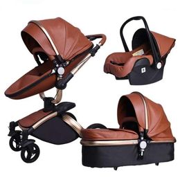 High Landscape Baby Stroller 3 in 1 Newborn Pram 360 Degree Rotate Carriage Leather EU Safety Car Seat Ship1305j Brand