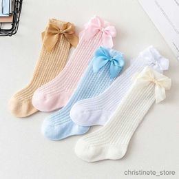 Kids Socks Summer Newborn Baby Socks Cute Big Bow Princess Girls Socks Children Knee High Infant Cotton Kids Socks Baby Stuff Accessories R231204