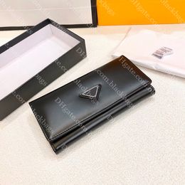 Women Classic Triangle Wallet Designer Genuine Leather Zipper Wallet Multifunctional Large Coin Purse High Quality Cards Wallet Lady Christmas Gift