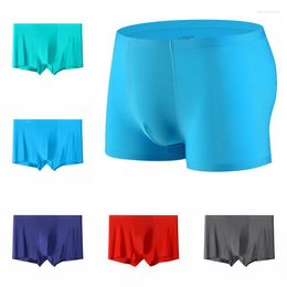 Underpants Men Boxers Men's Underwear Antibacterial Ice Silk Boxer Shorts Breathable Elastic Male Panties Plus Size L-3XL