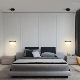 Pendant Lamps Modern PVC Transparent For Bedroom Bedside Lamp AC 220V LED Minimalist Design Home Decor Suspended Lights