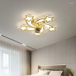 Room Smart Fan Lamp Nordic Creative Shaking Head Invisible Electric Simple Modern Bedroom Noiseless Ceiling Lights