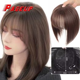 Bangs PAGEUP Synthetic 3D Bangs 25CM Invisible Seamless Head Hair Air Bangs Overhead Natural Invisible Increase Hair Volume 231123