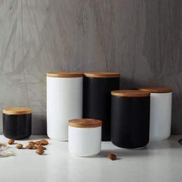 Sealed Ceramic Storage Jar For Spices Tank Container For Eating With Lid Bottle Coffee Tea Caddy Kitchen