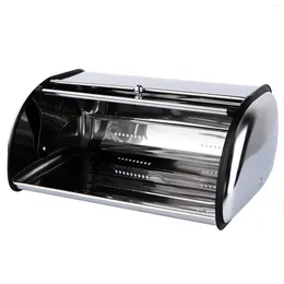 Gift Wrap Metal Bread Bin Stainless Steel Box Window Vintage Storage Holder Kitchen