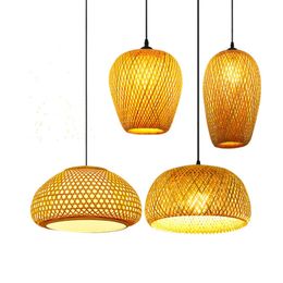 Novelty Items Rattan Bamboo Lantern Pendant Lamps Natural Retro Restaurant Hanging Light HandWoven Lampshades E27 Lighting Fixtures 231123