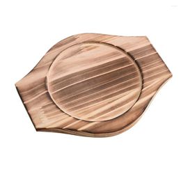 Table Mats Wood Trivets Underliner Korean Dolsot Stone Bowl Wooden Base Dish Mat Stove Holder Tray Heat Resistant Pot Stand