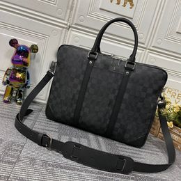 Men leather Briefcases handbag flower printed women causal laptop shoulder bag designer tote bag great quality luxurys bag long strap crossbody bags