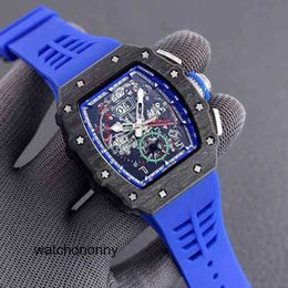 Mill Series Trend Rm11-04 Watch 2824 Automatic Richa Mechanical Carbon Fiber Tape Men's Ws