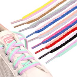 Shoe Parts Accessories 8mm Flat Dual Shoelaces Fashion Mixed Color Laces Assorted Colorful Sneaker Shoestring Accesories 231124