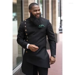 Men's Suits Black Men 2 Pieces Slim Fit Casual Irregular Design Tuxedos For Wedding Groomsmen Blazer Pants Costume Homme