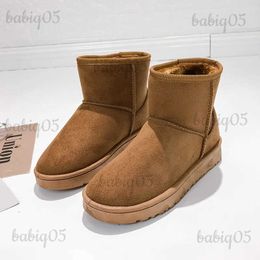 Boots 2023 Women's New Brand Flat Heel Short Barrel Snow Boots Women's Autumn/Winter Thickened plush and Warm Cotton Shoes Snow Boots T231124