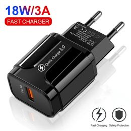 QC 3.0 Quick Charge Wall Charger Adapter 18W USB Fast Charger US EU Plug For Samsung Xiaomi LG Mobile