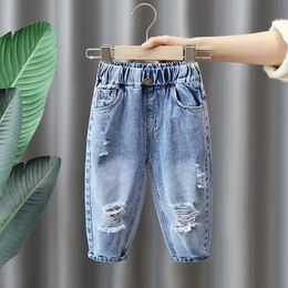 Jeans Children's Jeans Pant Spring and Autumn Boys' Fashion Ripped trousers Children's Baby Casual Denim Pants 230424