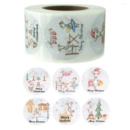 Gift Wrap 500pcs Christmas Stickers Mouse Xmas Card Box Package Santa Thank You Label Sealing Decor Party Supplies