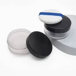 Storage Bottles 50g Plastic Loose Powder Jar With Sifter Empty Cosmetic Container Black Matte Cap Makeup Compact Portable Box