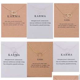 Pendant Necklaces Open Circle Necklace Double Circles Necklaces Three Alloy Pendant Jewellery Drop Delivery Jewellery Necklaces Pendants Dhw3K