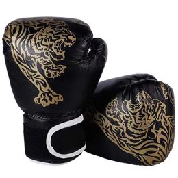 Protective Gear Adult Mens Womens Kids 6oz Boxing Gloves PU Leather MMA Muay Thai Sanda Punching Bag Combat Fight Adults Kickboxing Gloves HKD231123