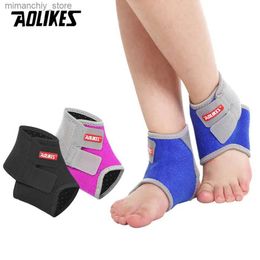 Ankle Support AOLIKES 1 Pair New Kids Ank Strap For Football Cycling Dance Gym Children Sport Ank Brace Support Guard Protector Boy Girl Q231124