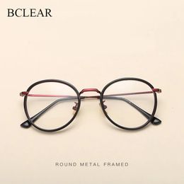 Sunglasses Frames BCLEAR Alloy TR90 Glasses Frame Men Ultralight Women Vintage Round Prescription Eyeglasses Retro Optical Eyewear 231123