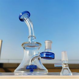 Mini Oil Rigs Unique Bongs Water Pipes Hookahs Thick Glass Water Bong Dabber Heady Glass Dab Rigs Shisha With 14mm Banger 6.3''