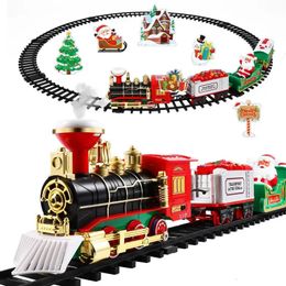 Christmas Toy Supplies Christmas Train Set Electric Train Toy With Sound Light Railway Tracks For Kids Gift Christmas Tree Decorations Steam Train Toy 231124