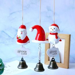 Charm Bracelets Ceramic Christmas Santa Claus Bell Wind Chime Pendant Furniture Decoration Craft Car Ornament