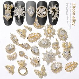 Nail Art Decorations 2 Pieces Water Drop Crystal Dangle Chain Charms Jewellery 13 Type Luxury Zircon s For Nails 231123