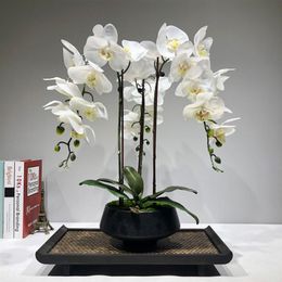 Large Artificial orchid flower arrangement PU real touch hand feeling floor Table Decoration home high quality bouquet no vase 201290S