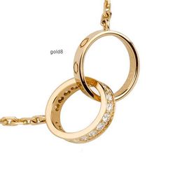 Hotselling Birthday Christmas Gifts e Designers Love Pendant Tiffanism Necklaces Jewelry Necklace Rose Gold Platinum Chain Screw Diamond Double Circle Neck