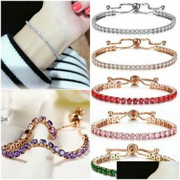 Chain Mticolored Crystal Chain Bracelets For Women M Cubic Zirconia Classic Tennis Bracelet Fashion Jewelry Drop Delivery Jewelry Brac Dhdoe