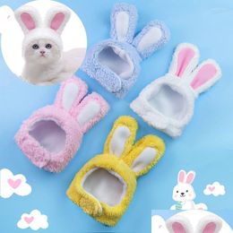 Cat Costumes Cat Costumes Funny Easter Cute Plush Costume Cap Headdress Hat With Ears For Cats Small Dogs Pet Accessories Drop Deliver Dhhc9