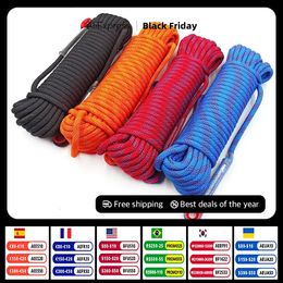 Climbing Ropes Outdoor 8mm Climbing Rope Rock High Strength Static Survival Emergency Fire Rescue Safety Rope Cord Hiking Accessory Equipment 231124