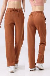 LL Yoga Lounge ful Pants Long Ladies High Waist Soft Fabric Straight Jogger Trousers Shows Legs Yoga Fitness LW5 Pant