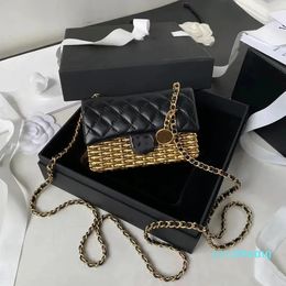 2023-Top Designer Luxury Leather Women's Bag Classic 23C Metal Mini Shoulder Crossbody Vintage Fat Collector Collection Brand colour blocking Gold coin