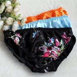 Women's Panties 10pcs/lot ladies panties silk briefs Printed women's Underwear M L XL 230424