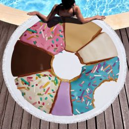 Round Beach Towel Blanket Hawaii Hawaiian Circular Large Microfiber Terry Beach Roundie Circle Picnic Carpet Yoga Mat with Fringe Mandala ZZ