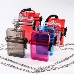 Lighters New Ins Acrylic Transparent Tabacco Case Decoration Can Match With Chain Hanging Waterproof Fashion Cigarettes Box Holder