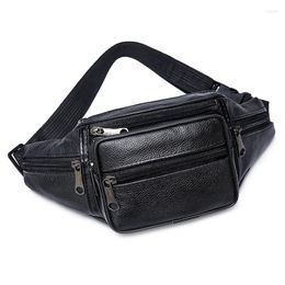 Outdoor Bags Fashion Leather Waist Bag Fanny Pack Crossbody Luxury Running Waterproof Phone Belt Tactical