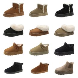 Winter Products Soft And Comfortable Ankles Sheepskin Warm Plush Designer Short Boots Women Super Mini Snow Boot Fashion Flat Bottom Boots size 36-41gooseberry