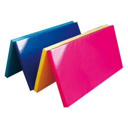 Ny mode 4 -panel gymnastisk vikningsmatta gym träning pad med att bära handtag pu läder tumlande mattor lätt gymnastikpanel för m