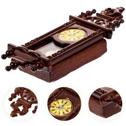 Wall Clocks Small Clock Pendant Ornamental Minihouse Vintage Decor Miniature Toy Wooden Pography Props Model Child