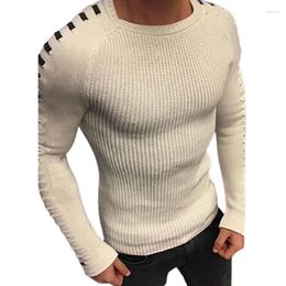 Men's Sweaters Men Knitted O Neck Pullover Sweater Colour Blocking Long Sleeve Slim Fit Jumpers Casual Male Wear 2023 Autumn Winter Warm